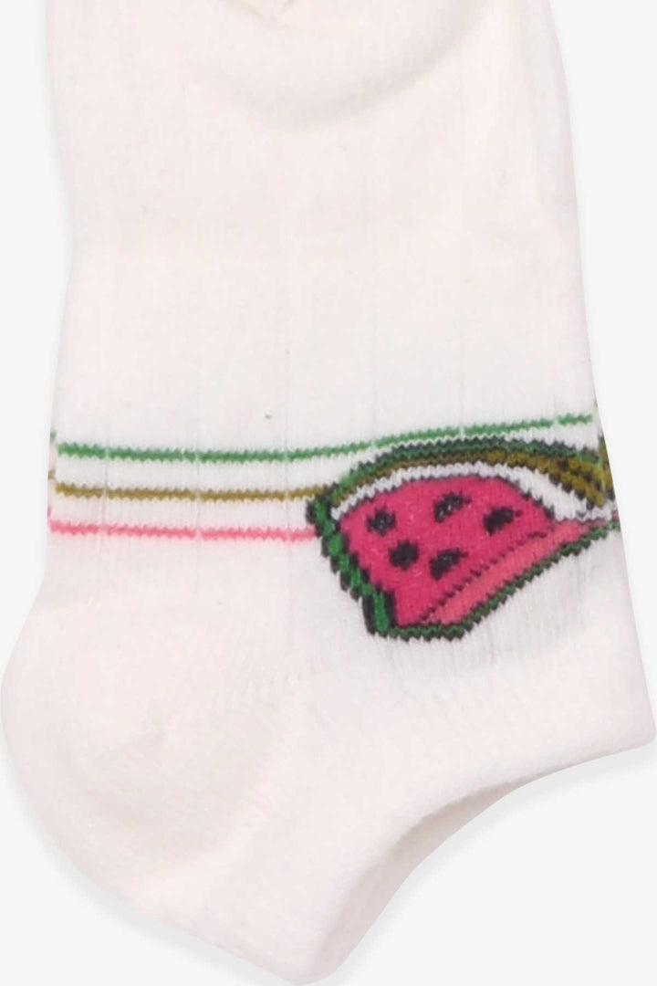 BRE Katamino Girl Child Slipper Socks with Watermelon Pattern 1-2-90 Years, Ecru - Montclair