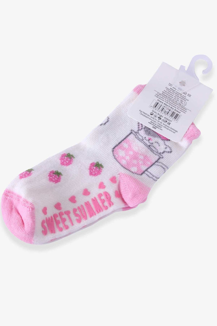 BRE Katamino Girl Child Socks with ABS Cat 1-2-5-6 Years, Pink - Beja