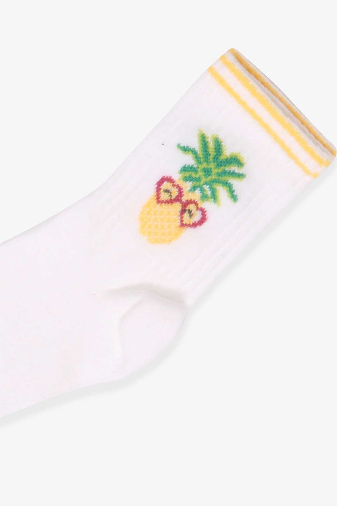 BRE Katamino Girl Child Socks Pineapple Patterned 5-634 Years, White - Tulsa