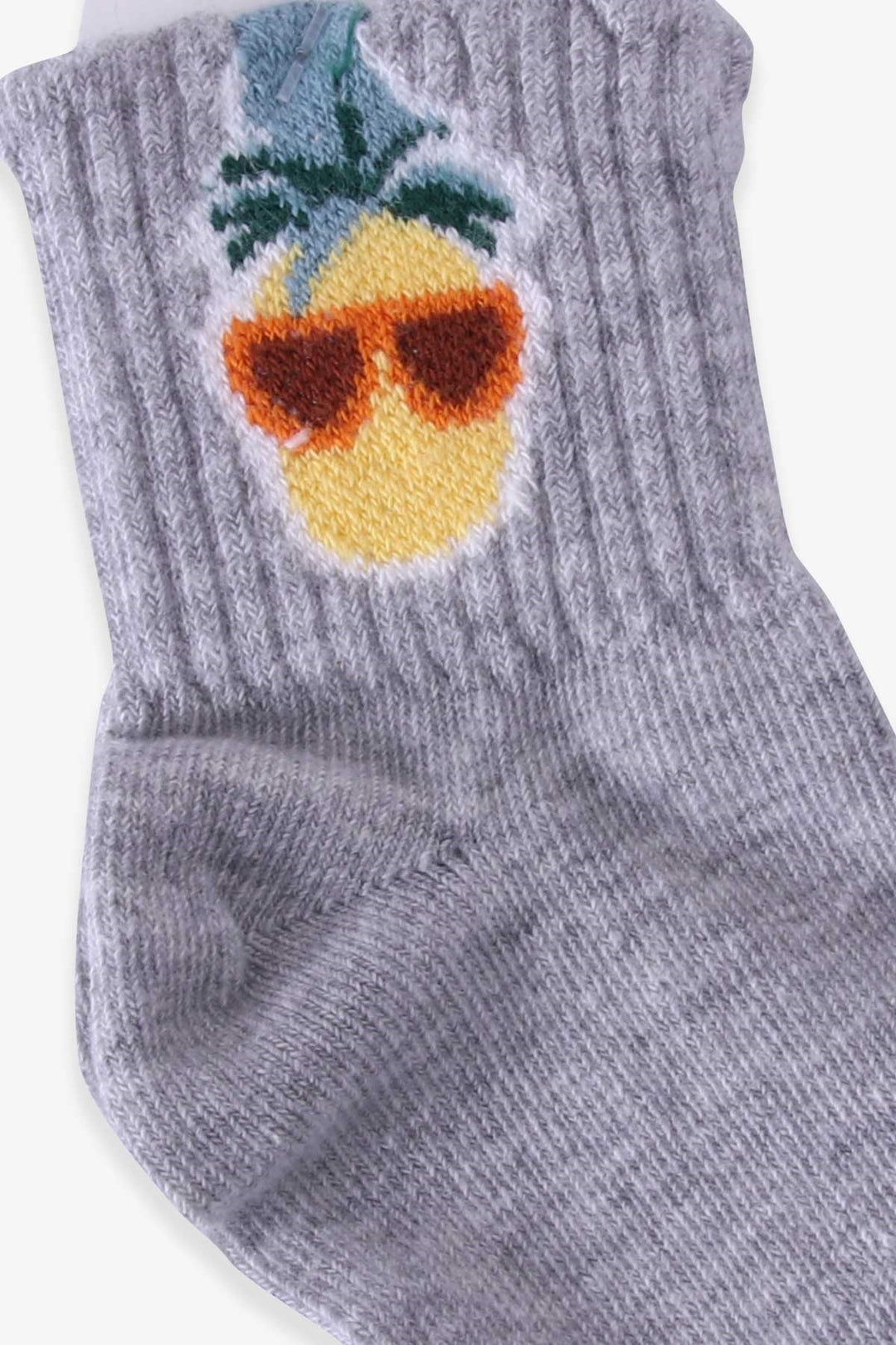 BRE Katamino Girl Child Socks with Pineapple Pattern 3-4-90 Years, Gray - Savigny-sur-Orge