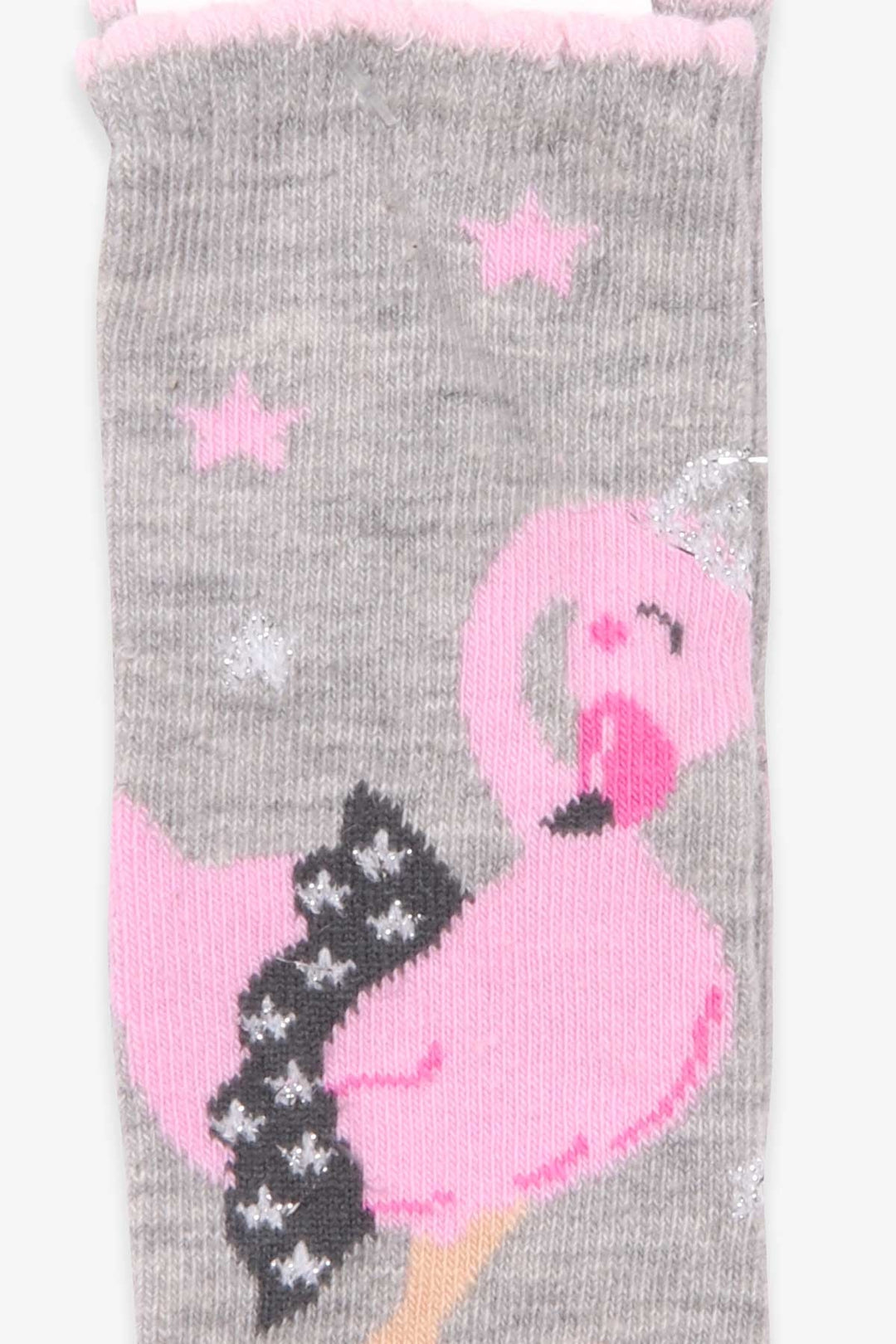 BRE Katamino Girl Child Socks Ballerina Flamingo Patterned 1-2-90 Years, Gray - Camargo