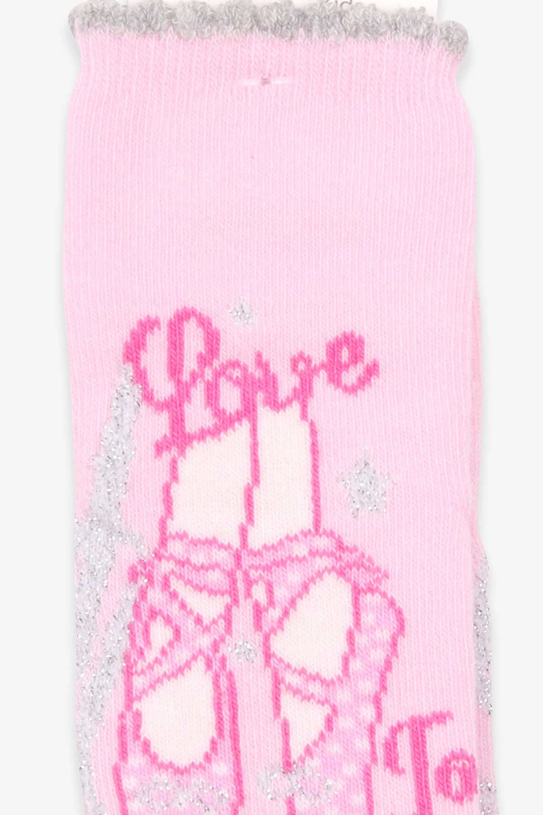 BRE Katamino Girl Child Socks with Ballerina Shoe Pattern 1-2-90 Years, Powder - Rosny-sous-Bois