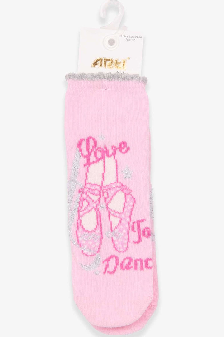 BRE Katamino Girl Child Socks with Ballerina Shoe Pattern 1-2-90 Years, Powder - Rosny-sous-Bois