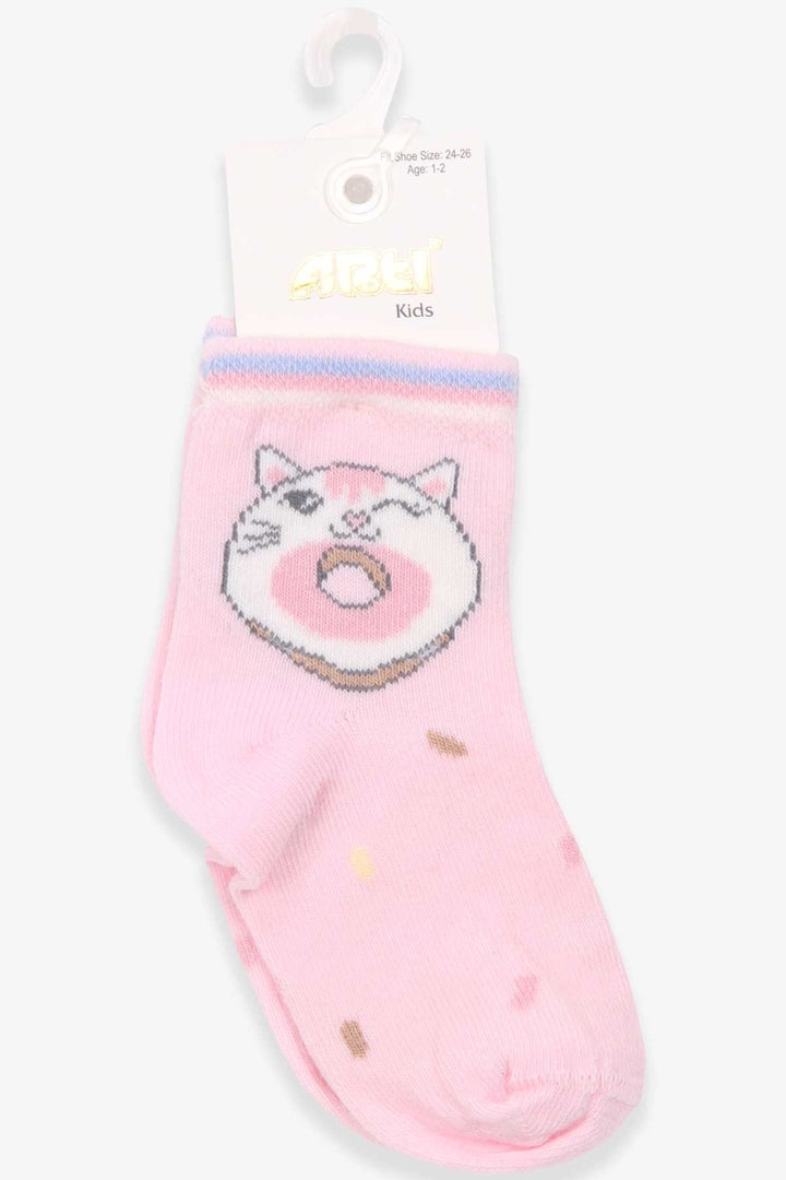 BRE Katamino Girl Child Socks with Donut Pattern 1-2-90 Years, Powder - Santiago Tuxtla