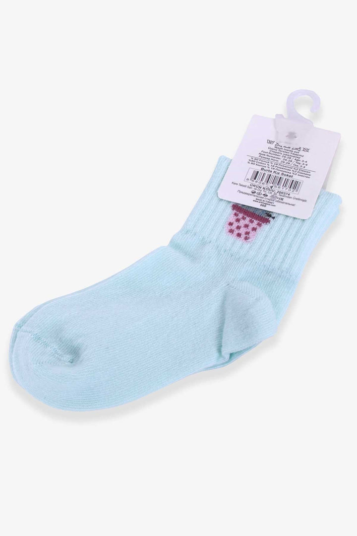 BRE Katamino Girl Child Socks Cactus Patterned 3-4-90 Years, Water Green - Reims