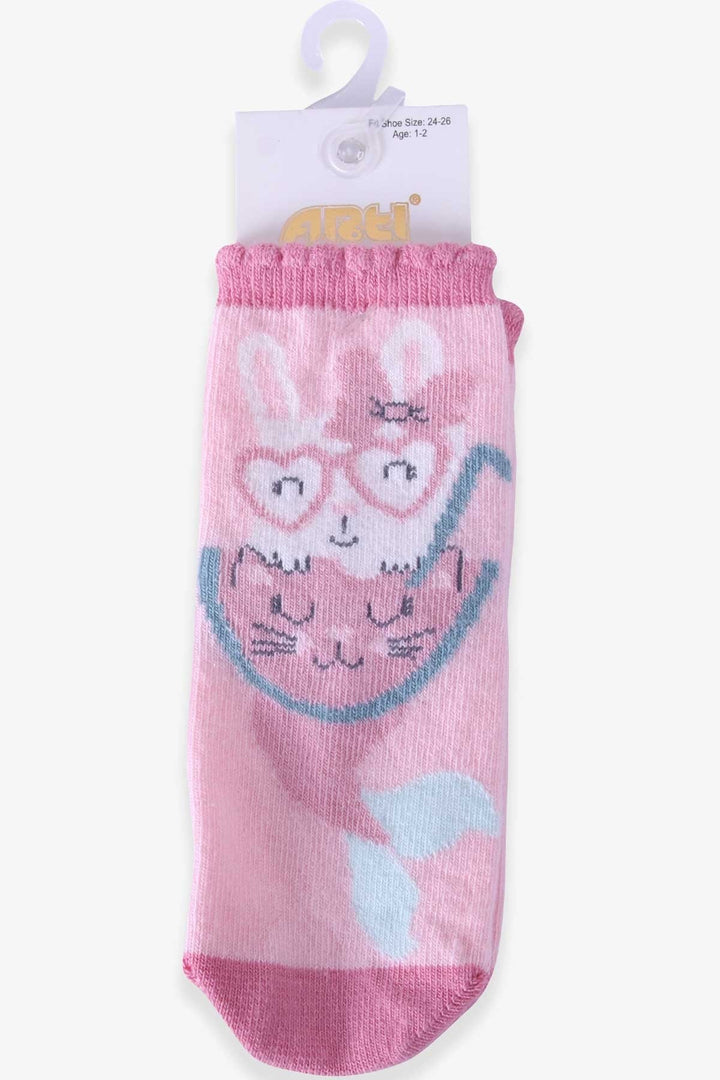 BRE Katamino Girl Child Socks with Summer Figures, 1-2-7-8 Years, Powder - Sumter