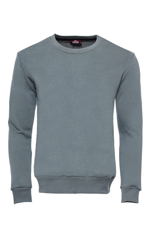 WSS Khaki Plain Circle Neck Sweatshirt  - Singen