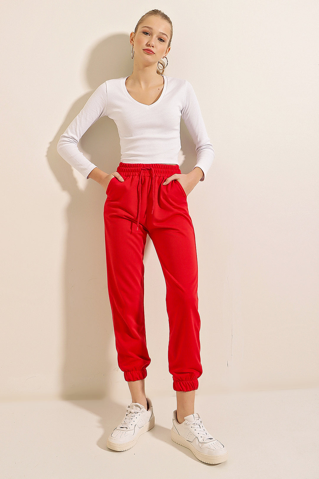 BGD Women Sweatpants Bottoms - Red - Avondale