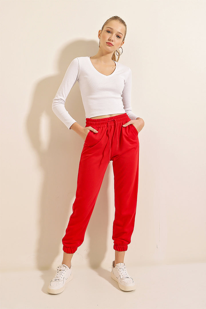 BGD Women Sweatpants Bottoms - Red - Avondale