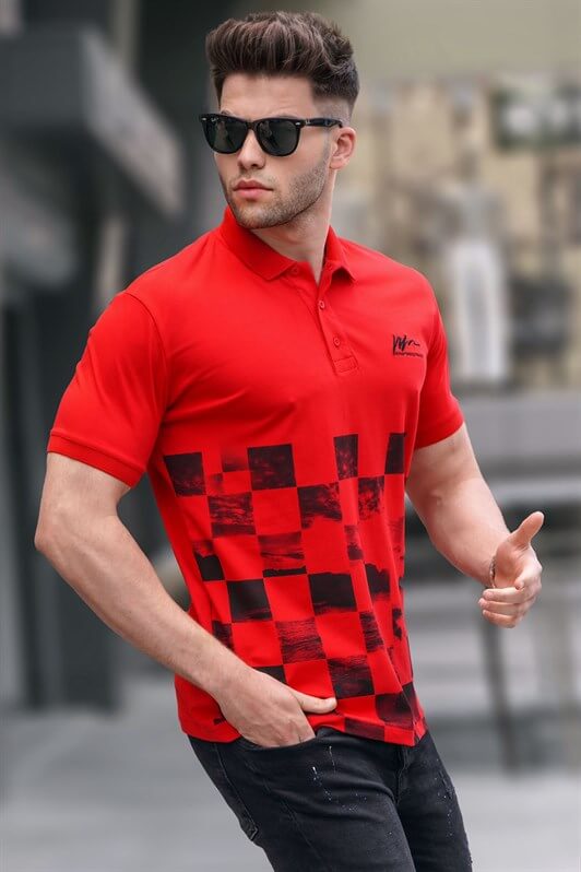 Футболка с красным рисунком MDX Red Patched Men's Polo 5871 - Boadilla del Monte