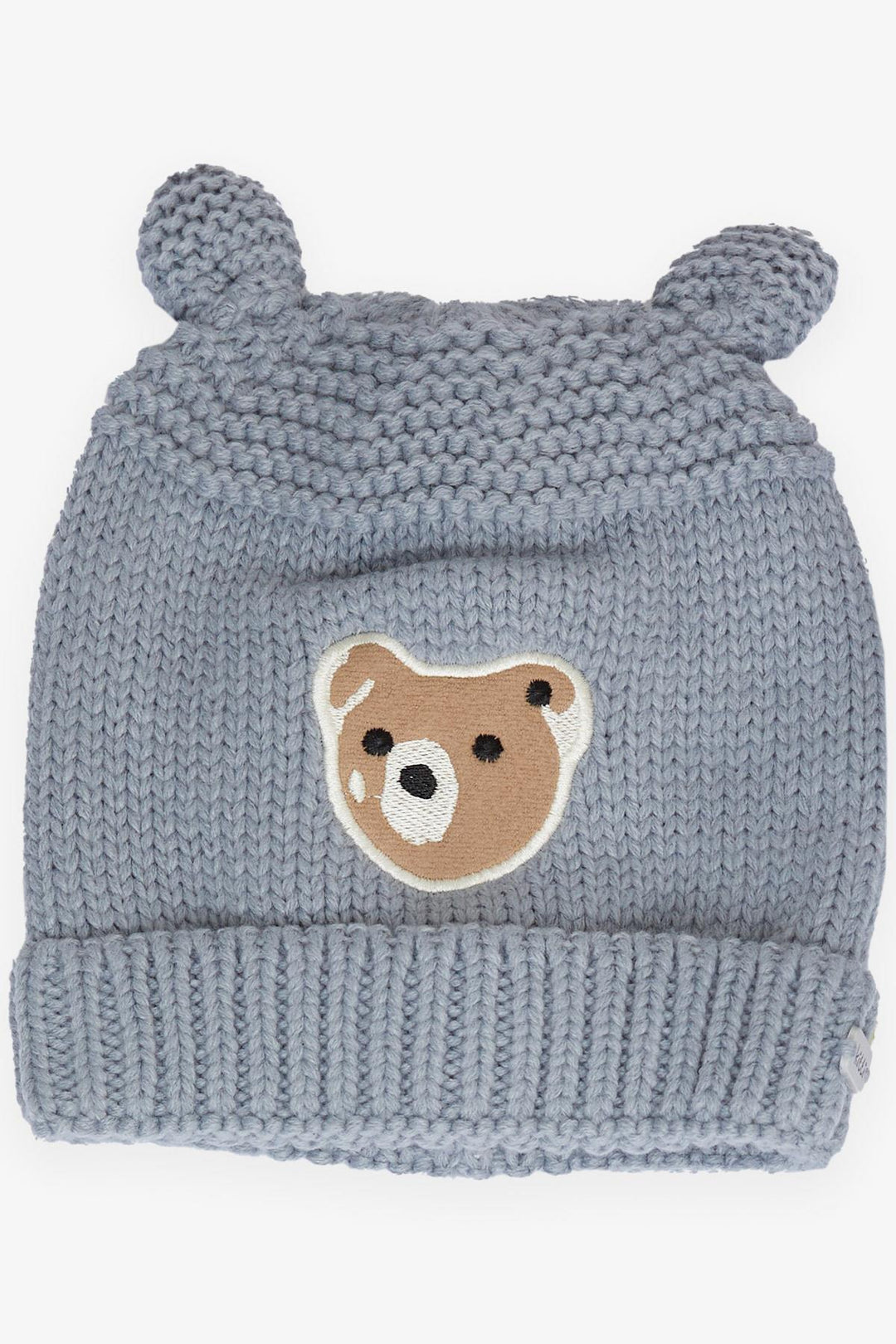 BRE Kitty Boy Child Scarf Hat Set 3 Piece Cute Bear Embroidered 1-4 Years, Gray - Zalău