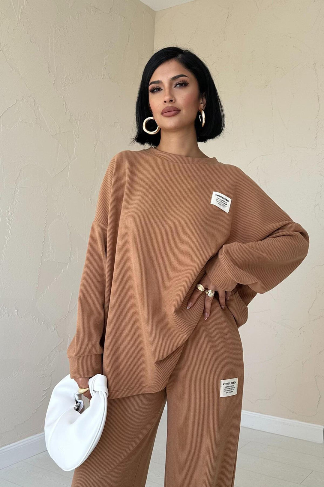 ELS Classic Sweater and Pants Set with Cuffs - Camel - Tacoma