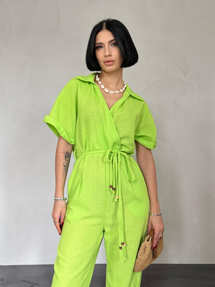 ELS Wrap Jumpsuit - Green - Accrington