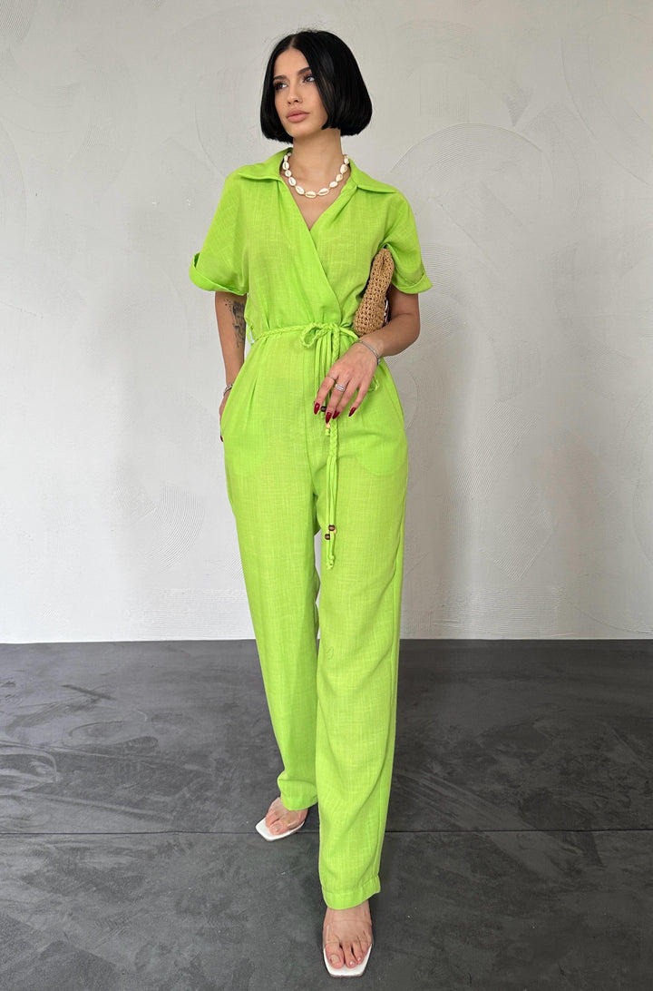 ELS Wrap Jumpsuit - Green - Accrington