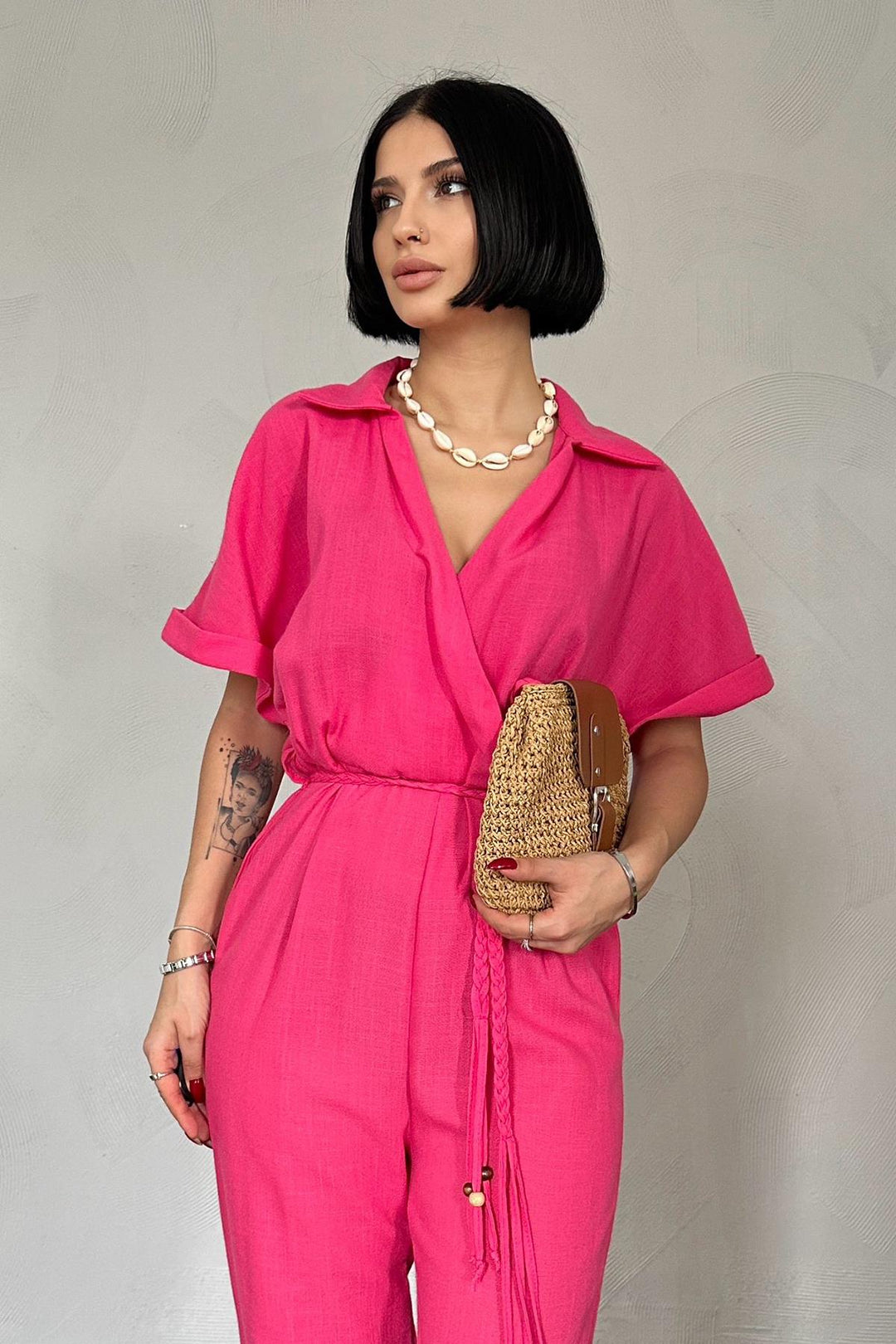 ELS Wrap Jumpsuit - Fuchsia - Decatur