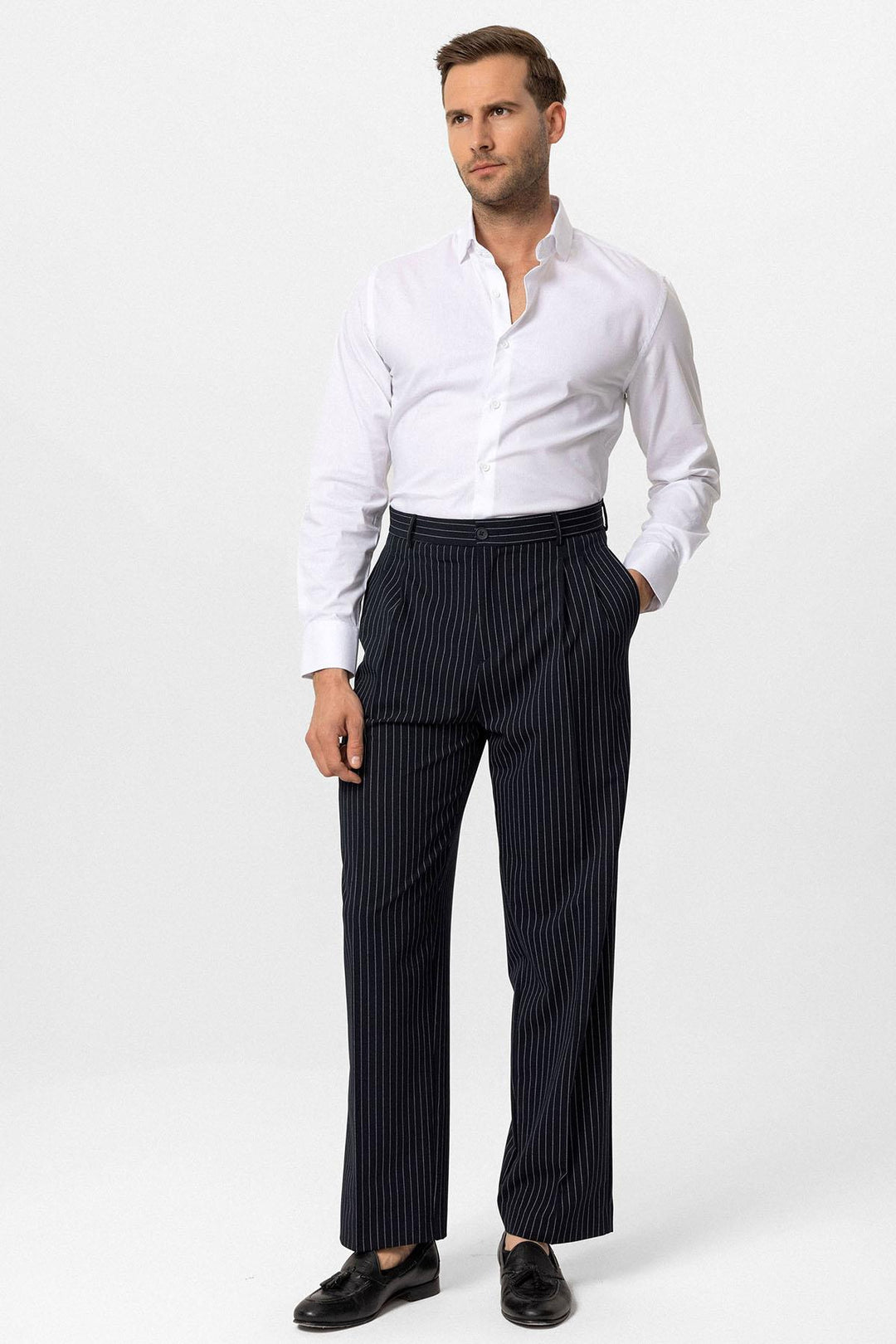 ANT High Waist Relax Fit Striped Men's Pants - Canberra