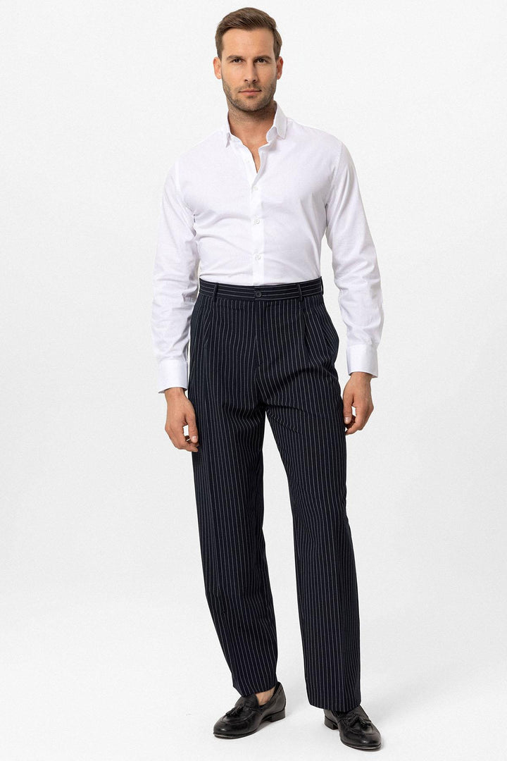 ANT High Waist Relax Fit Striped Men's Pants - Canberra