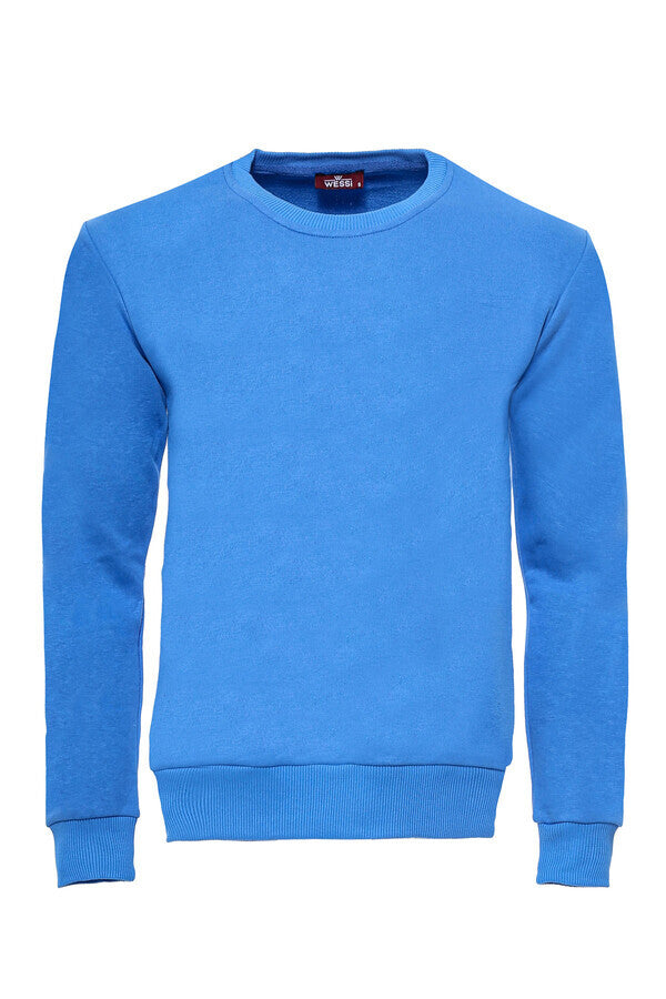 WSS Light Blue Plain Circle Neck Sweatshirt  - Singen