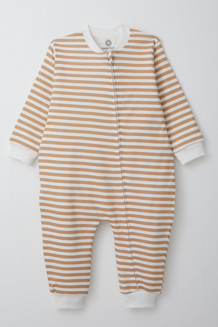 BRE Luggi Baby Boy's Striped Sleepsuit 1-6 Years, Light Brown - Yasynuvata