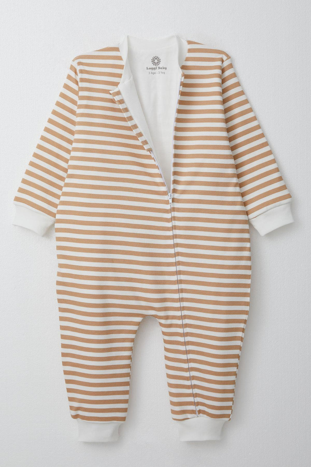 BRE Luggi Baby Boy's Striped Sleepsuit 1-6 Years, Light Brown - Yasynuvata