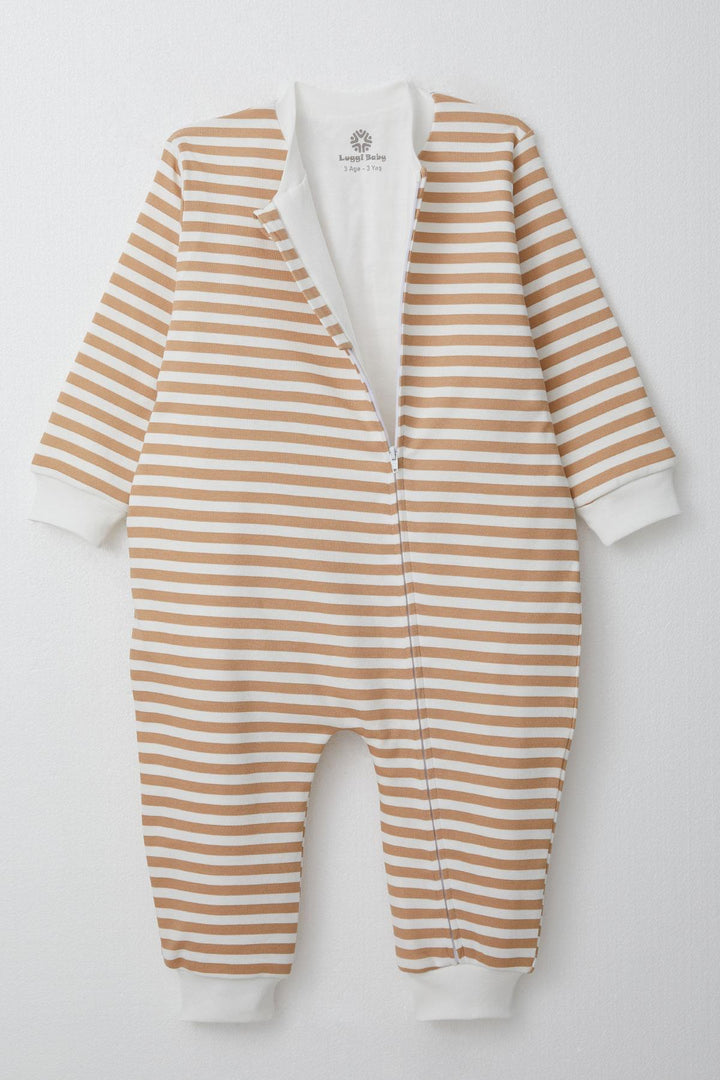 BRE Luggi Baby Boy's Striped Sleepsuit 1-6 Years, Light Brown - Yasynuvata