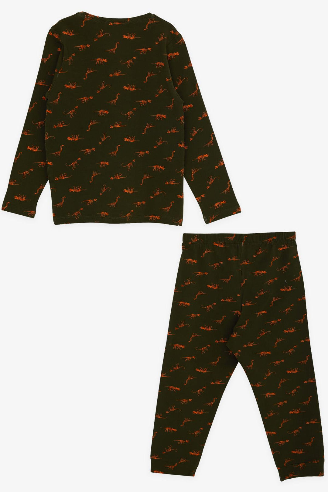 BRE Macaw Boy's Pajama Set with Dinosaur Pattern, 3-7 Years, Dark Green. - La Porte