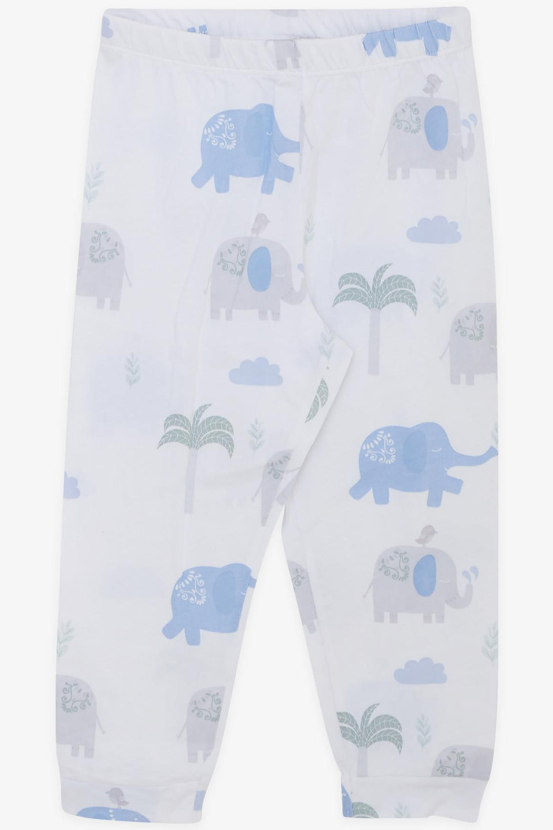 BRE Macaw Boy's Pajama Set Friendship Themed Elephant Printed 1.5-5 Years, White - Perpignan