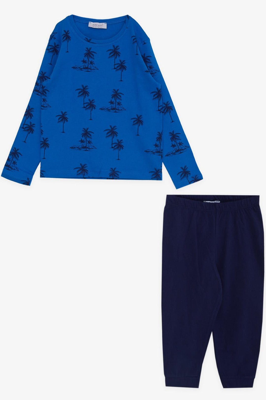 BRE Macaw Boy's Pajama Set Palm Tree Patterned 3-7 Years, Saxe Blue - Cadereyta Jiménez