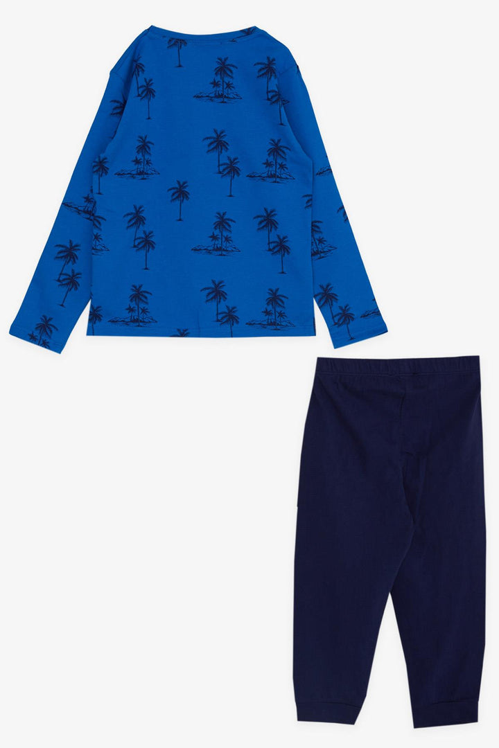 BRE Macaw Boy's Pajama Set Palm Tree Patterned 3-7 Years, Saxe Blue - Cadereyta Jiménez