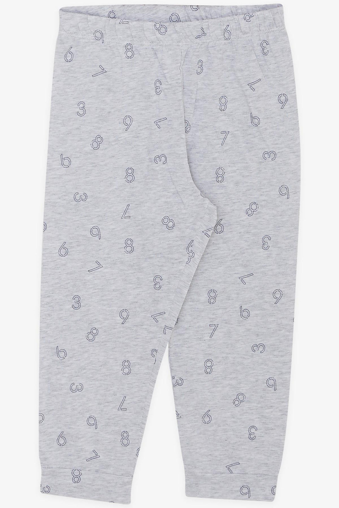 BRE Macaw Boy's Pajama Set with Number Pattern 1.5-5 Years, Light Grey Melange - Schorndorf