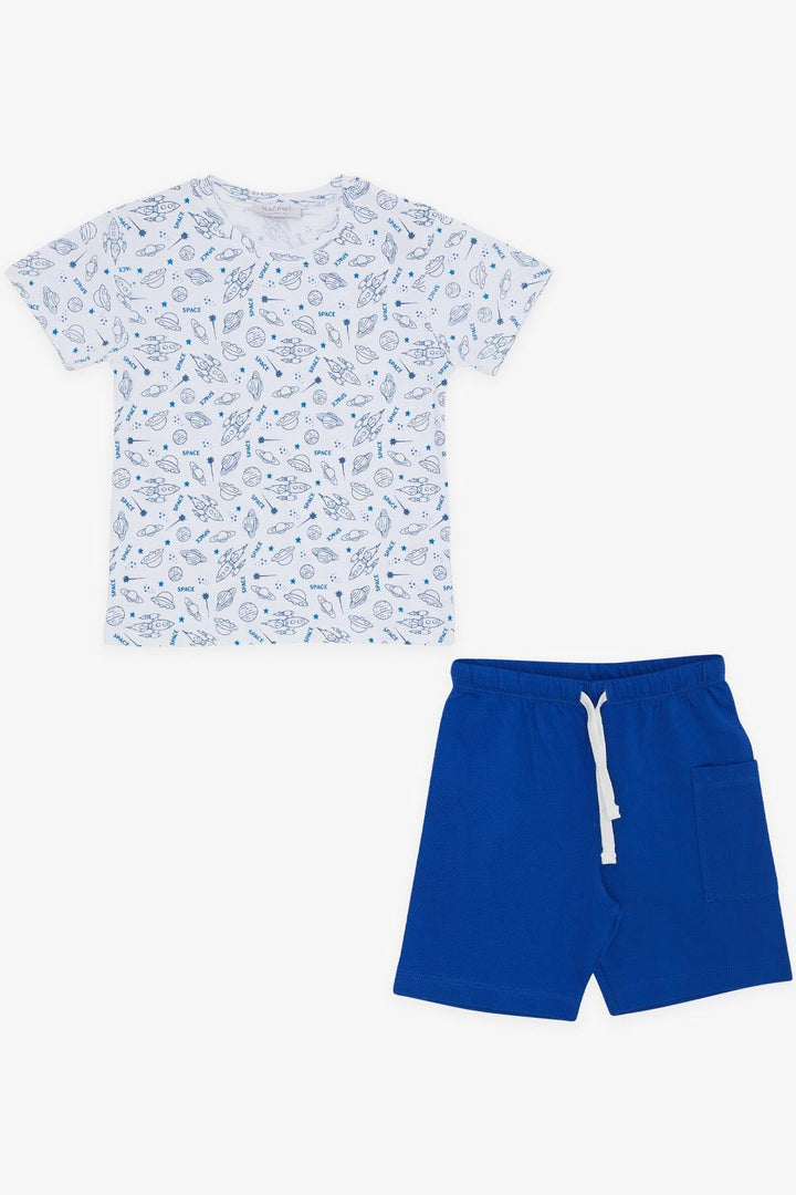 BRE Macaw Boy's Shorts Set Space Themed 1.5-5 Years, White - Hinesville