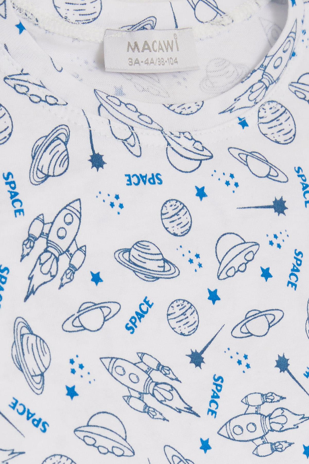 BRE Macaw Boy's Shorts Set Space Themed 1.5-5 Years, White - Civitanova Marche