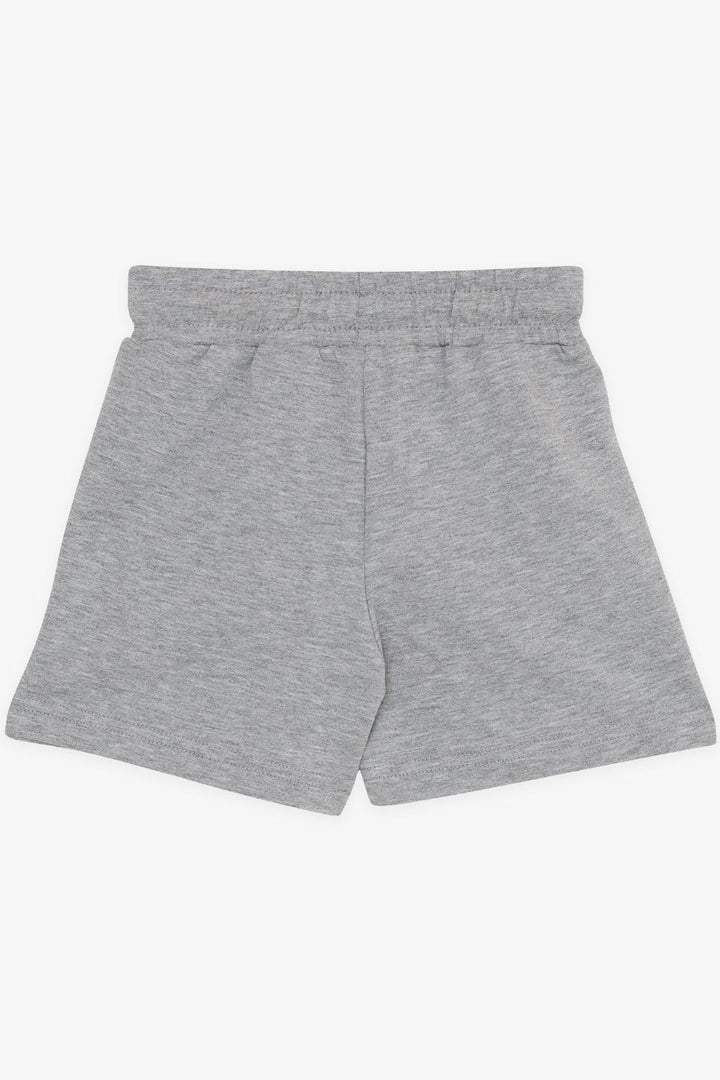 BRE Macaw Girl's Shorts with Elastic Waistband, Pockets, and Drawstring, 3-7 Years, Grey Melange - Kingston upon Thames