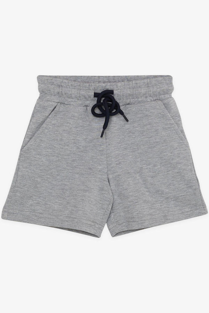 BRE Macaw Girl's Shorts with Elastic Waistband, Pockets, and Drawstring, 3-7 Years, Grey Melange - Kingston upon Thames