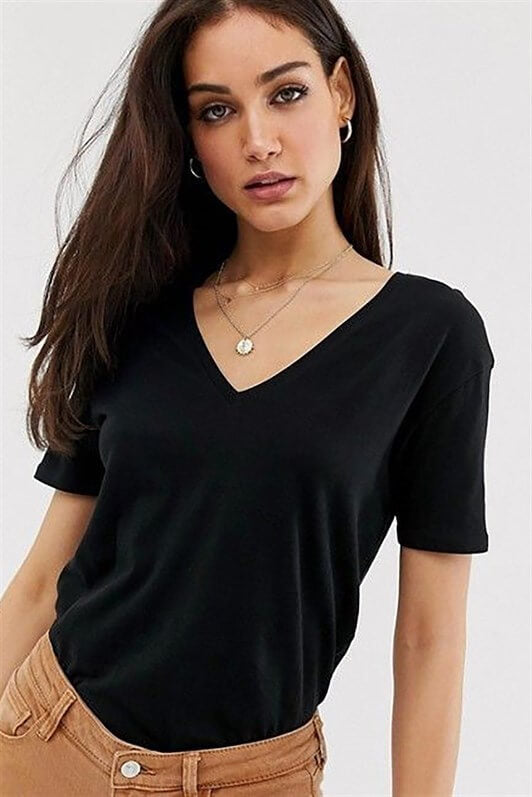 MDX Mad Girls Black V-Neck Loose Women's T-Shirt MG310 - Riviera Beach