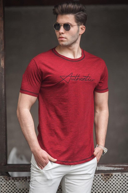 MDX Madmext Men's T-shirt with Bordeaux Print 5274 - Arnold