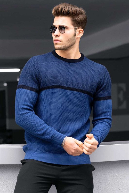 MDX Madmext Indigo Color Block Men's Sweater 4734 - Holyoke