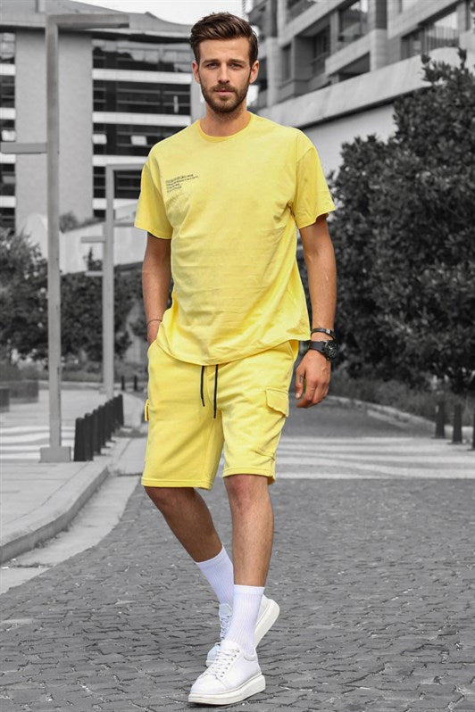 MDX Madmext Yellow Oversized Men's Shorts Set 5391 - Detmold