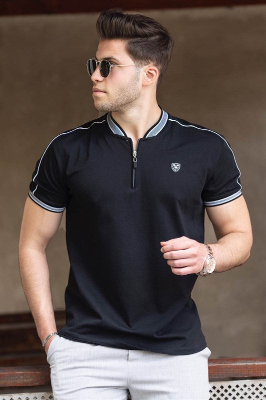 MDX Madmext Black Polo Neck Men's T-Shirt 9281 - Thessaloníki