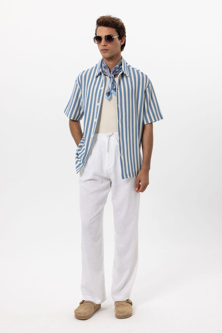 ANT Oversized Openwork Striped Men's Shirt - Boston