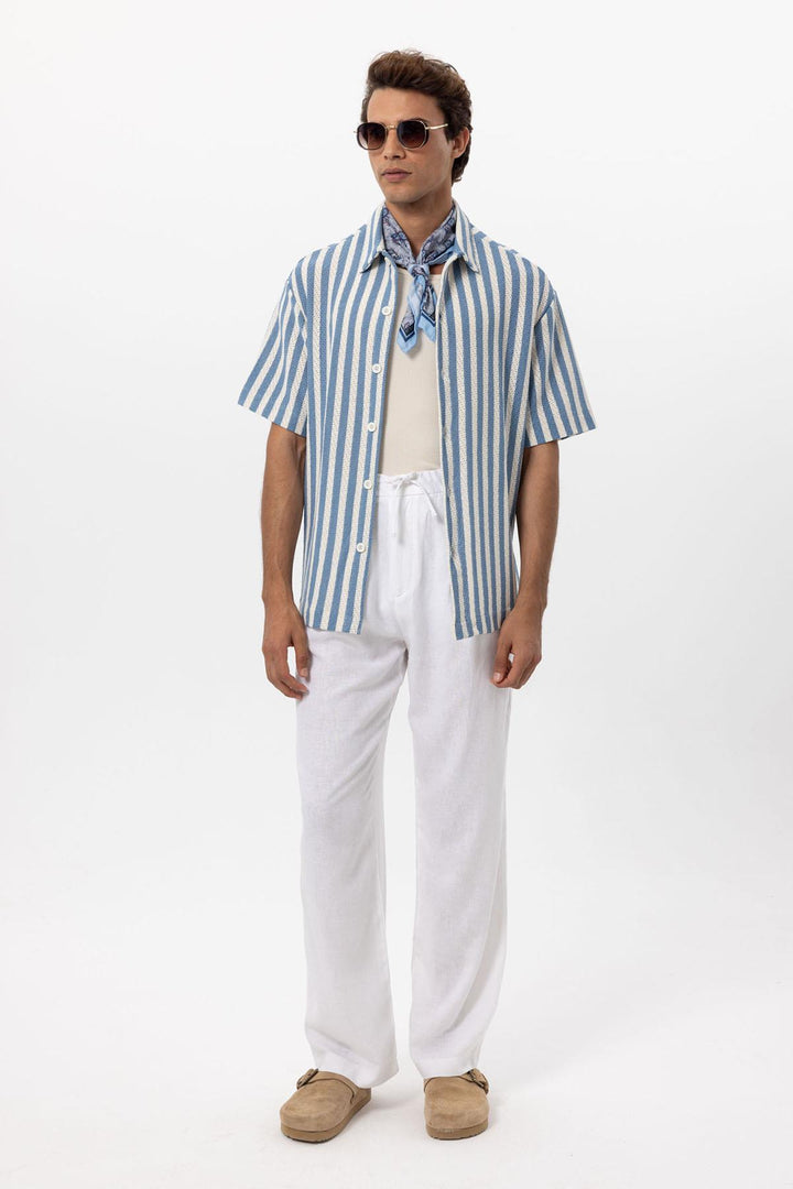 ANT Oversized Openwork Striped Men's Shirt - Boston