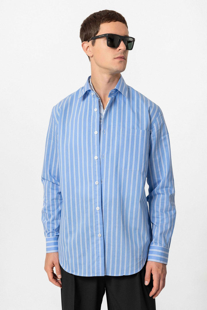 ANT Regular Fit Long Sleeve Striped Men's Shirt - Logan