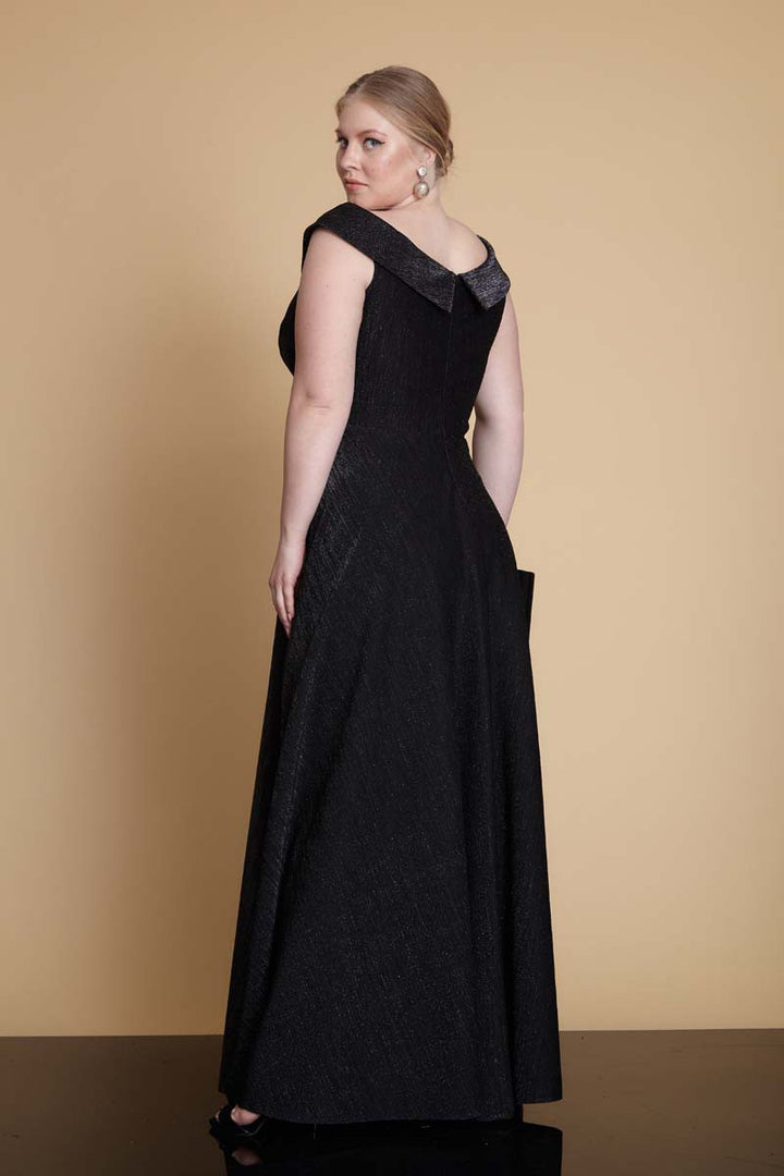 FRV Black plus size glare sleeveless maxi dress - Homburg