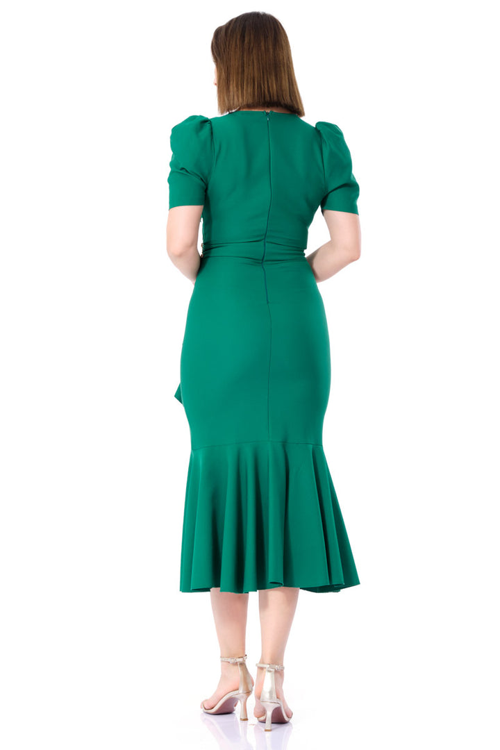 FRV Green crepe short sleeve maxi dress - Torrejón de Ardoz