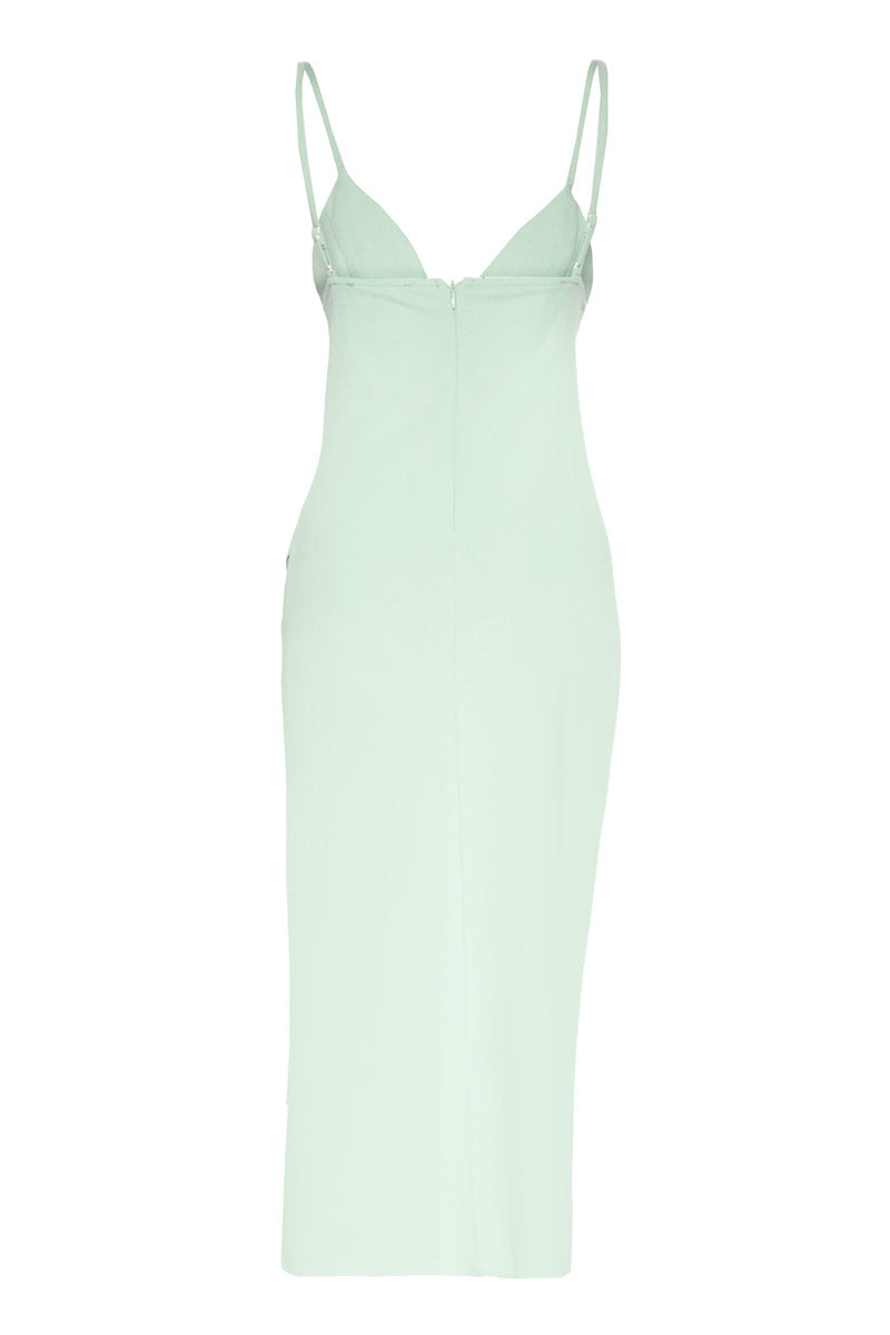 Mint Green Crepe без рукавов Maxi платье - Palmela