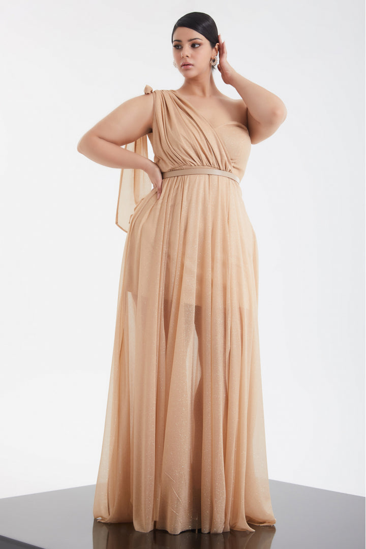 Gold Gold Plus Tulle Maxi платье для одиночного рукава - фруктовая бухта