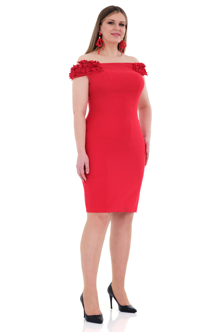 FRV Red plus size sleeveless midi dress - Landgraaf