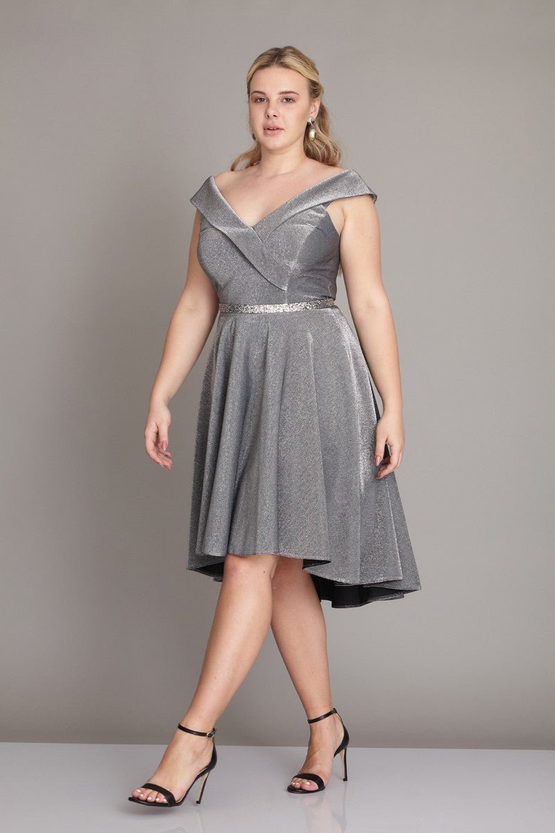 FRV Silver plus size glare sleeveless midi dress - New Britain