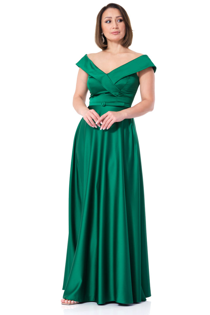 FRV Green satin sleeveless maxi dress - Svyetlahorsk