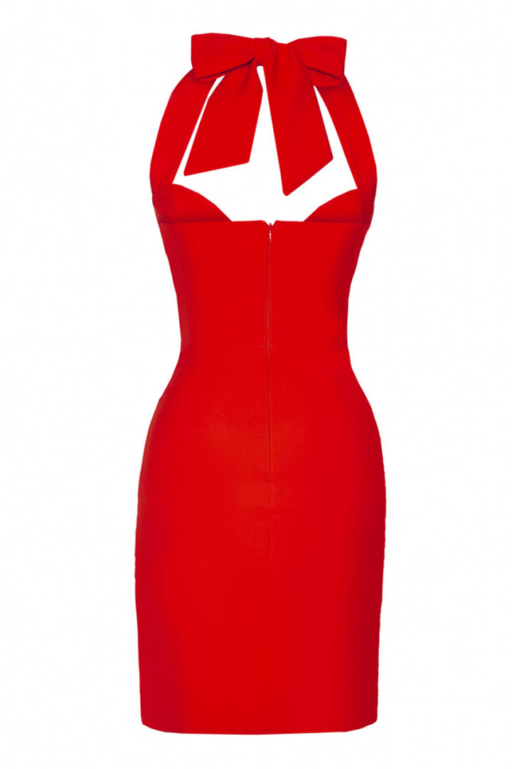 FRV Red Crepe Rooveless Mini Dress - Colmenar Viejo